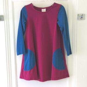 Hanna Andersson Magenta And Blue Colorblock Dress